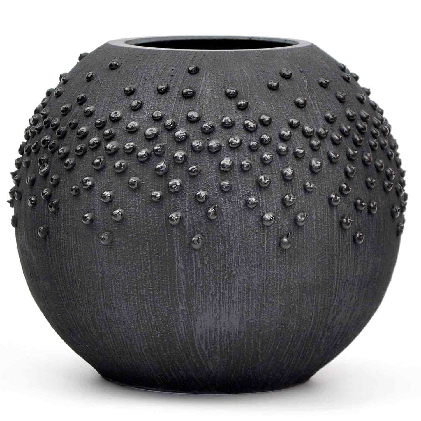 Black Glass Vase for Flowers | Painted Art Glass Round Bubble Vase | Interior Design Home Room Decor | Table black vase 6 inch | 5578/180/sh150.4