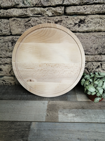 Round Charcuterie Board, Serving Cheese Platter, Wood Serving Tray