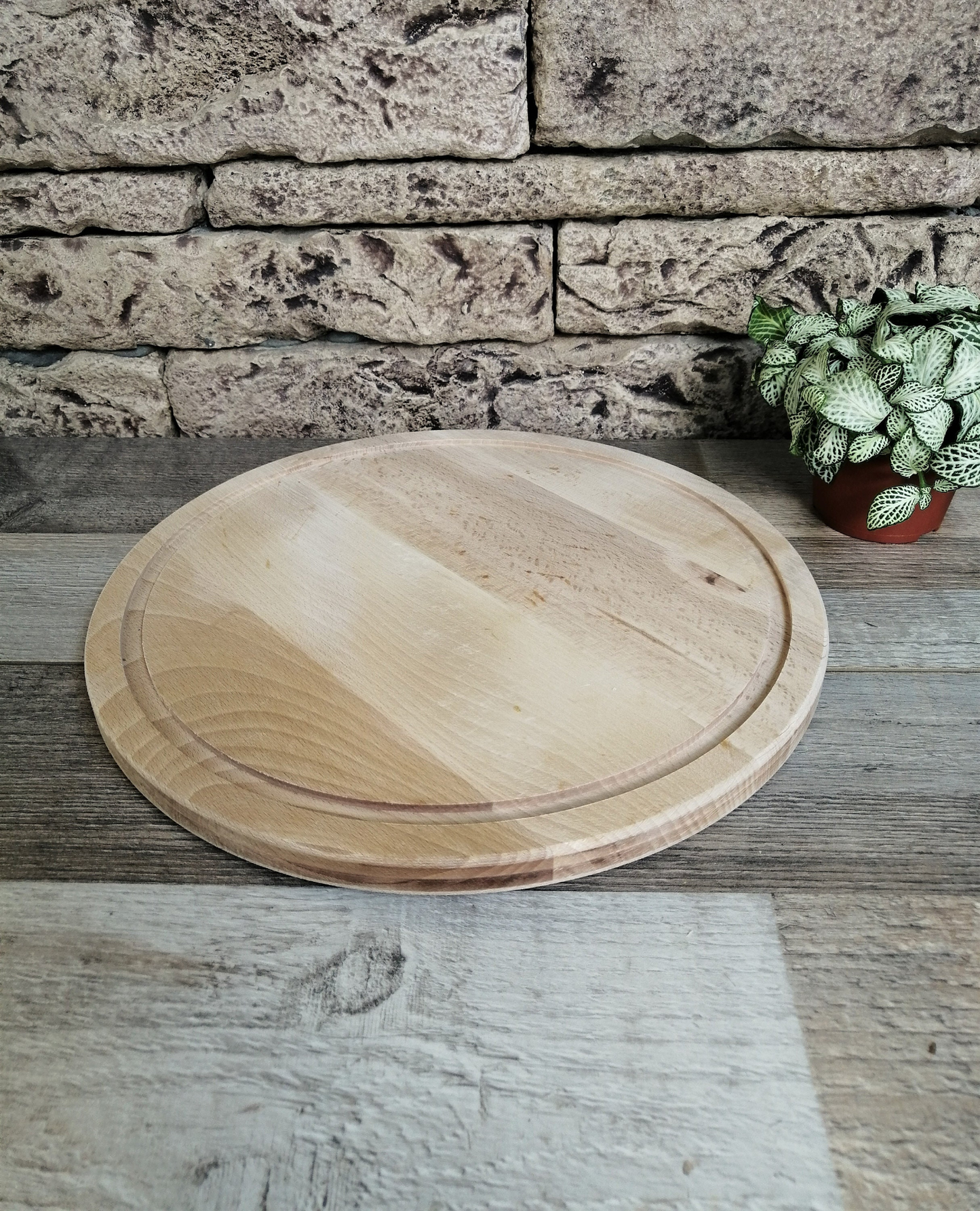 Round Charcuterie Board, Serving Cheese Platter, Wood Serving Tray