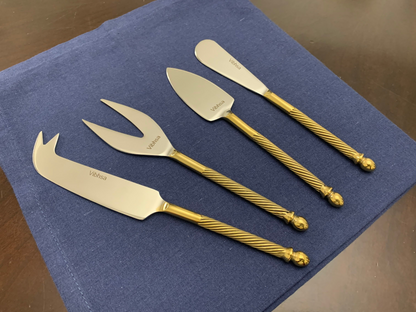 Cheese knives set of 4 Stainless Steel, Golden