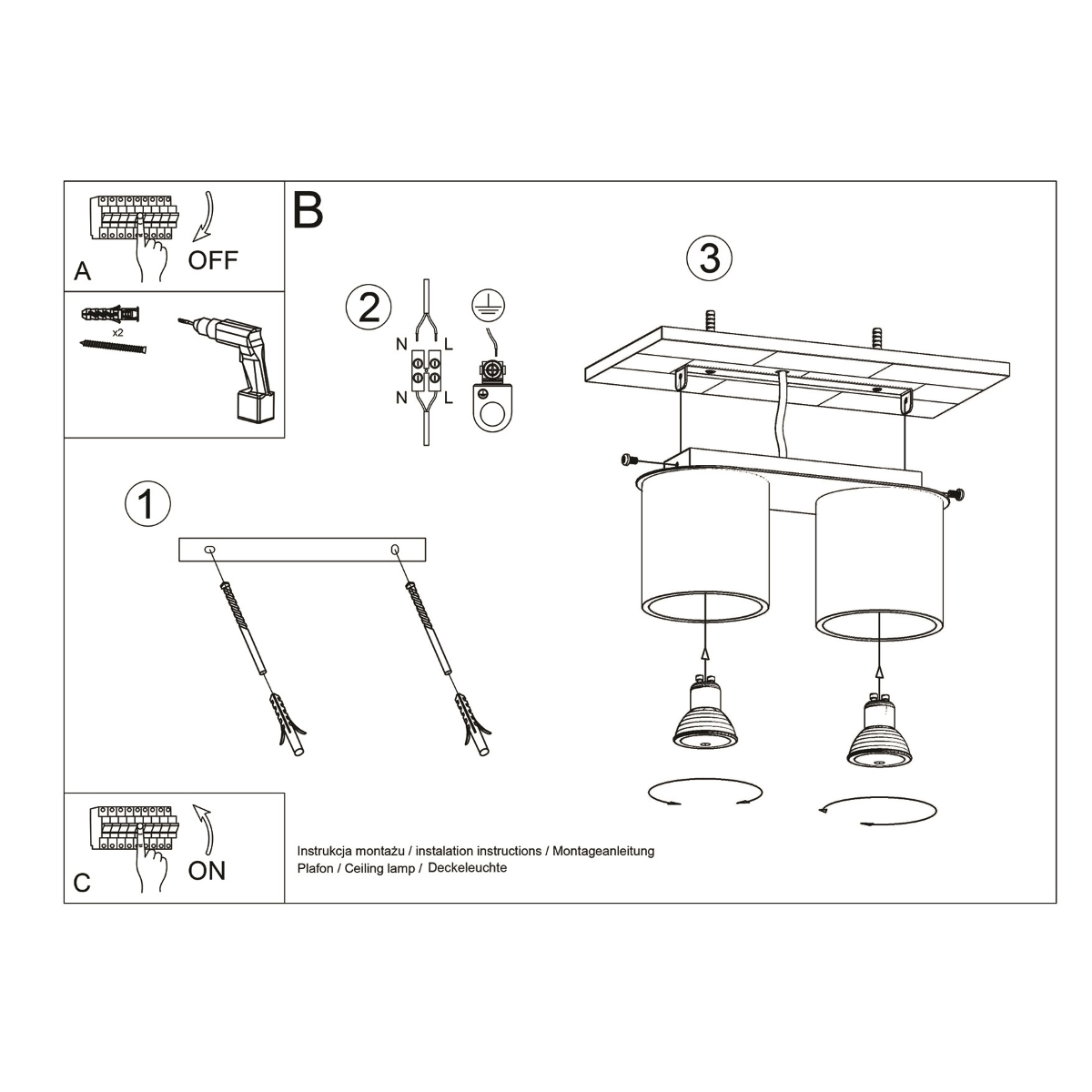 Ceiling lamp ORBIS 2 white