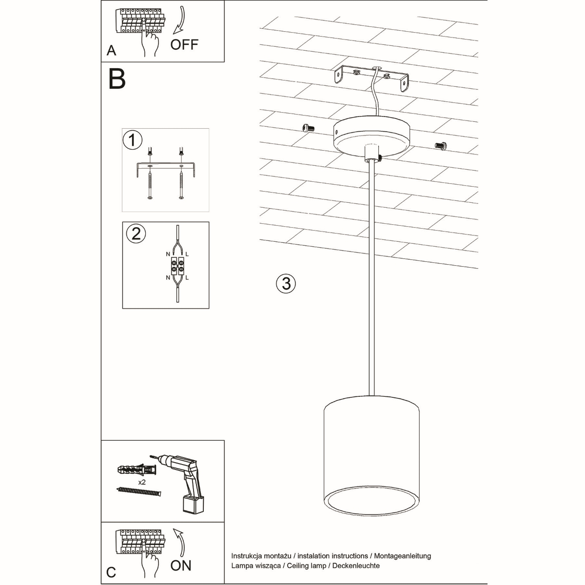 Pendant lamp ORBIS 1 white