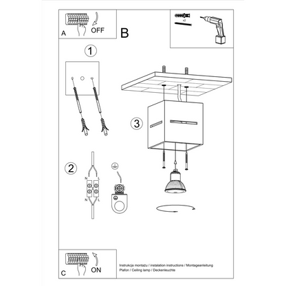 Taklampa/Vägglampa, LOBO, Grå