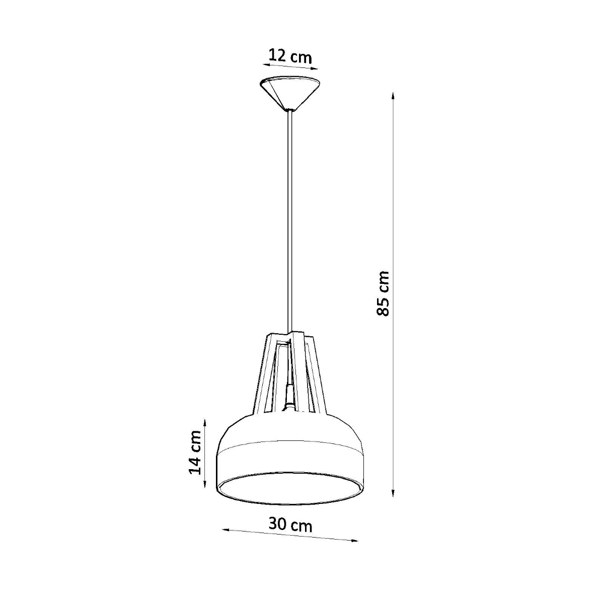 Taklampa CASCO, Vit/Naturträ