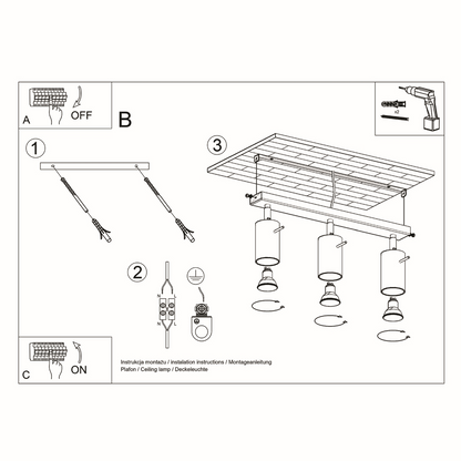 Ceiling lamp RING 3 grey