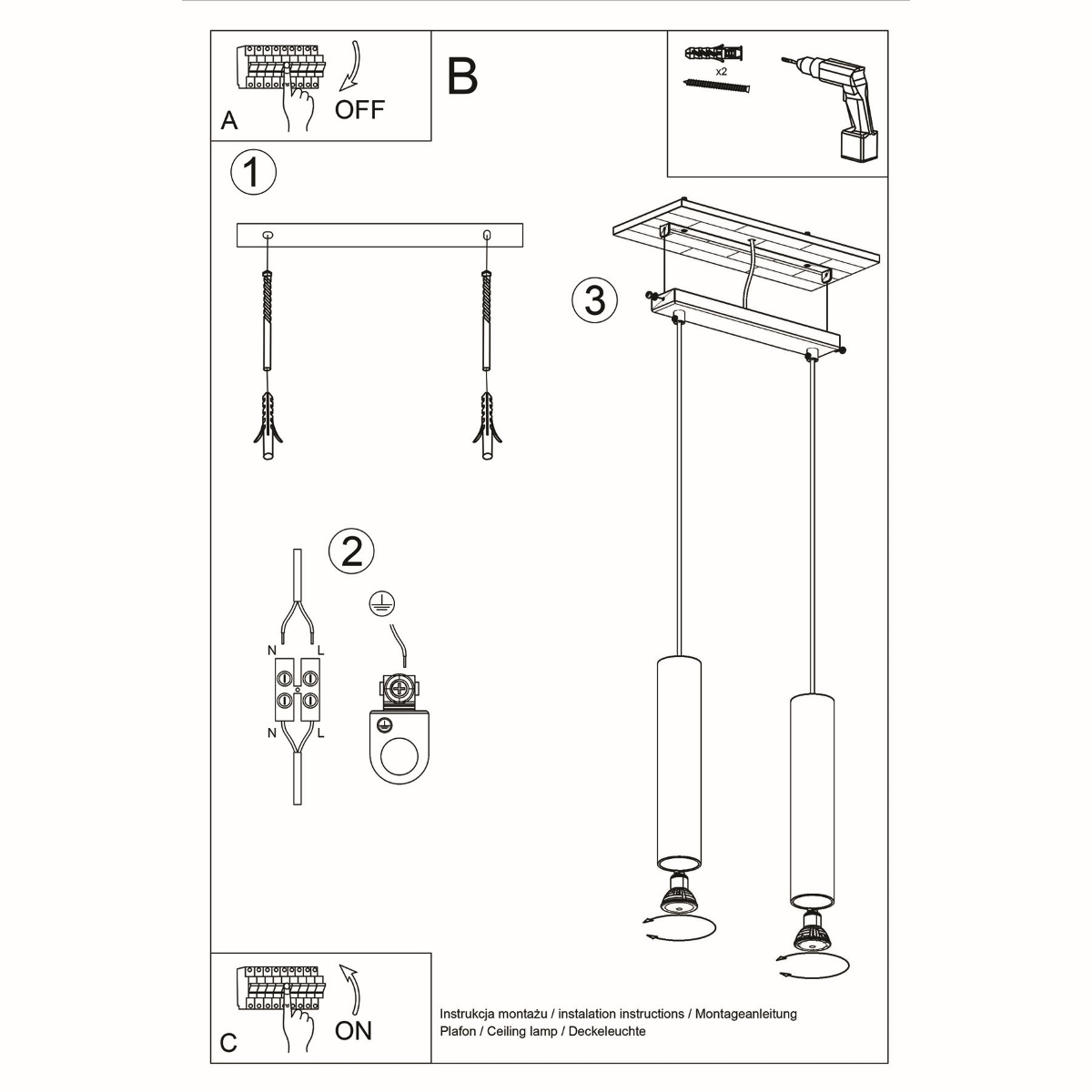 Pendant lamp LINO 2 wood