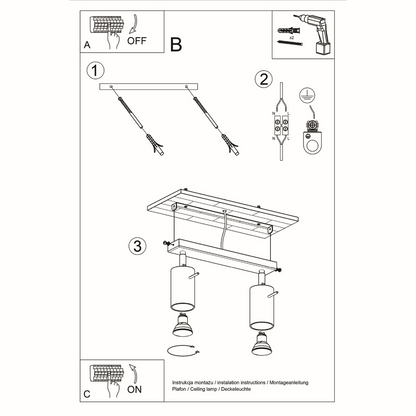 Ceiling lamp BERG 2 natural wood