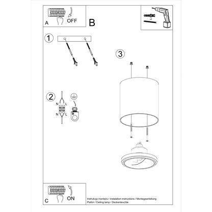 Ceiling lamp TIUBE white