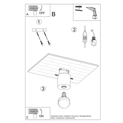 Ceiling lamp SALGADO concrete