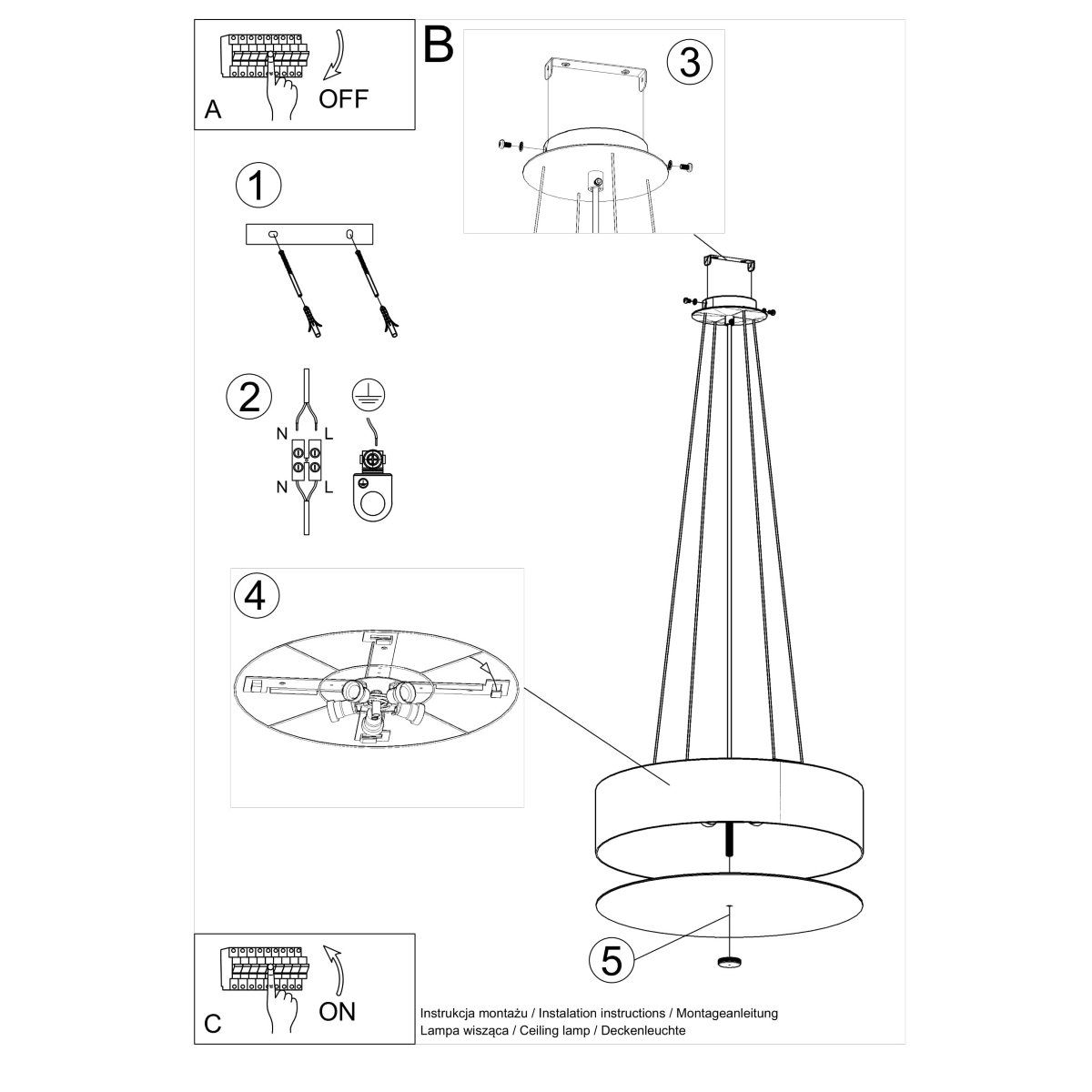 Chandelier SKALA 50 white