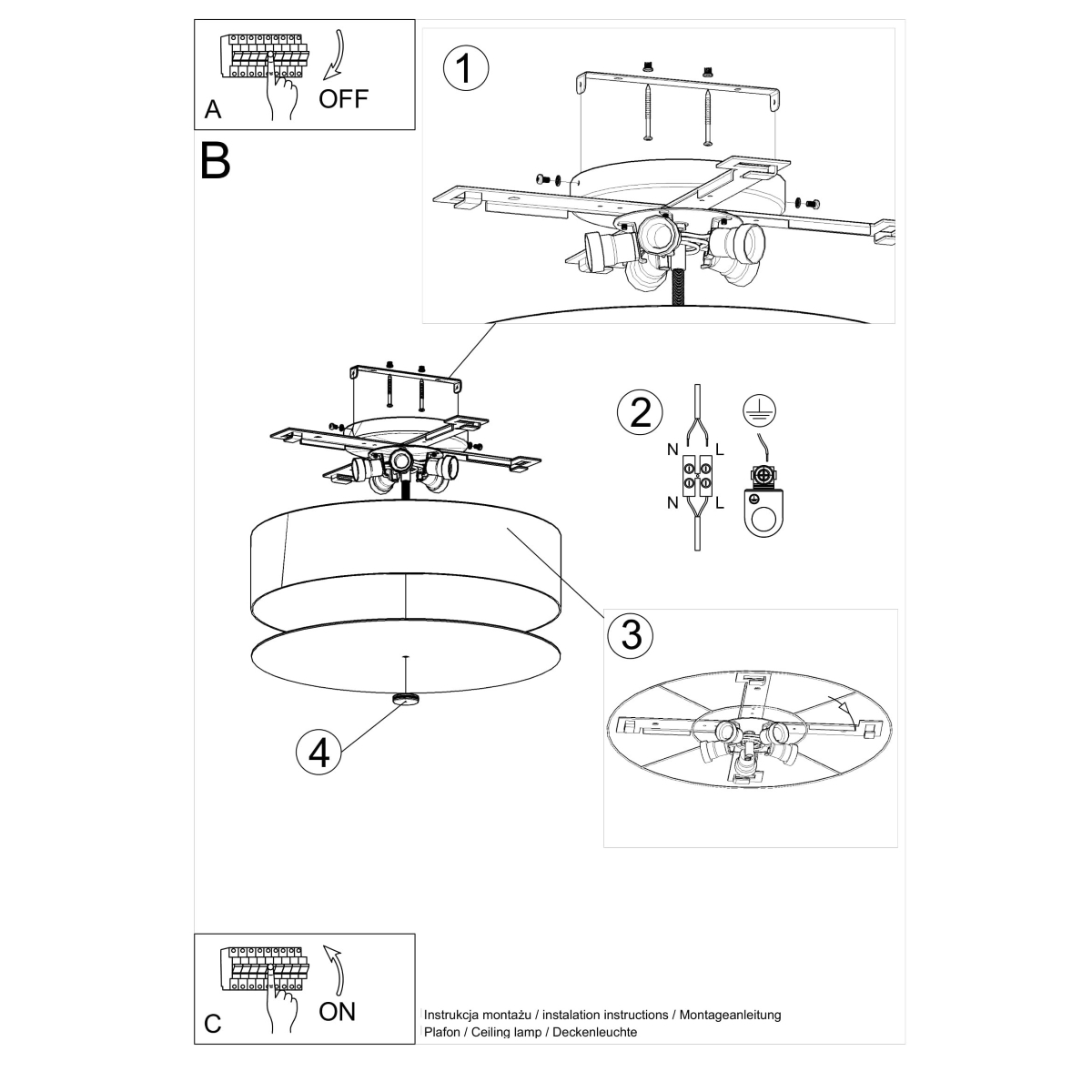 Ceiling lamp SKALA 50 black