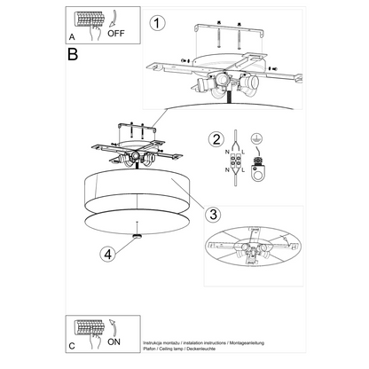 Ceiling lamp SKALA 50 black