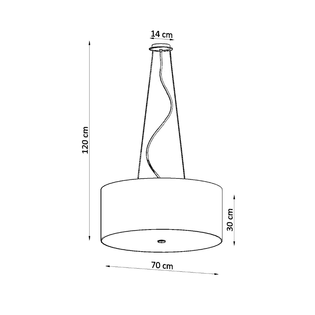 Taklampa OTTO 70, Svart