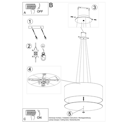 Taklampa OTTO 70, Svart