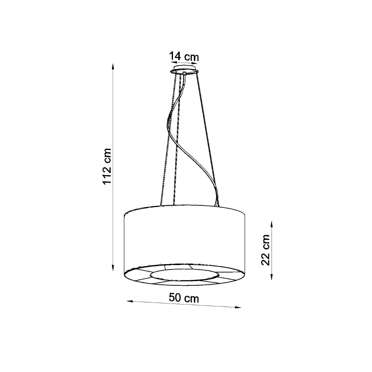 Taklampa SATURNO 50, Vit