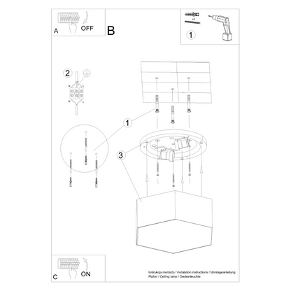 Ceiling lamp SUNDE 15 black