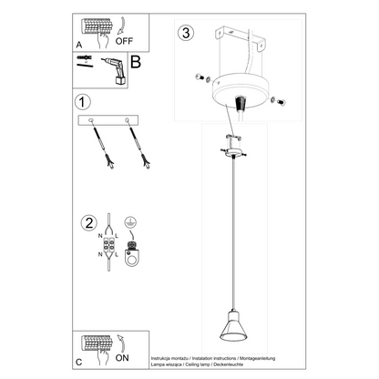 Pendant lamp TALEJA 1 white [ES111]