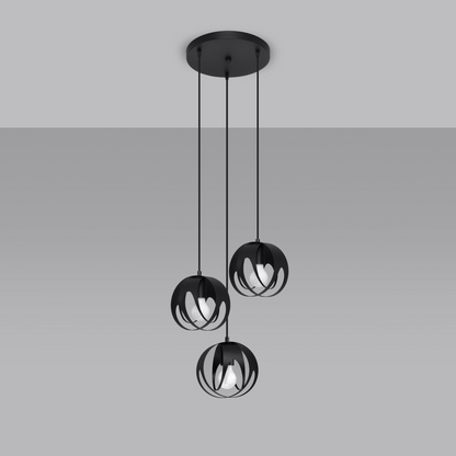 Pendant lamp TULOS 3P black