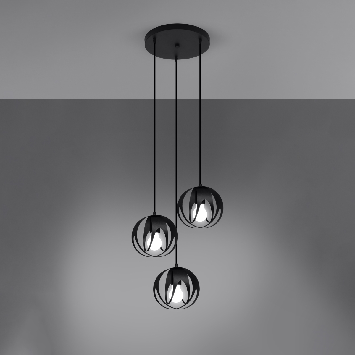 Pendant lamp TULOS 3P black