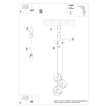 Pendant lamp TULOS 3P black