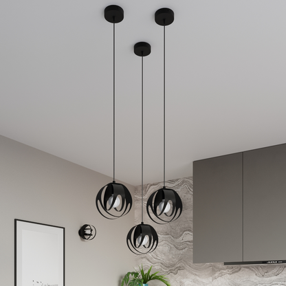 Pendant lamp TULOS 3P black