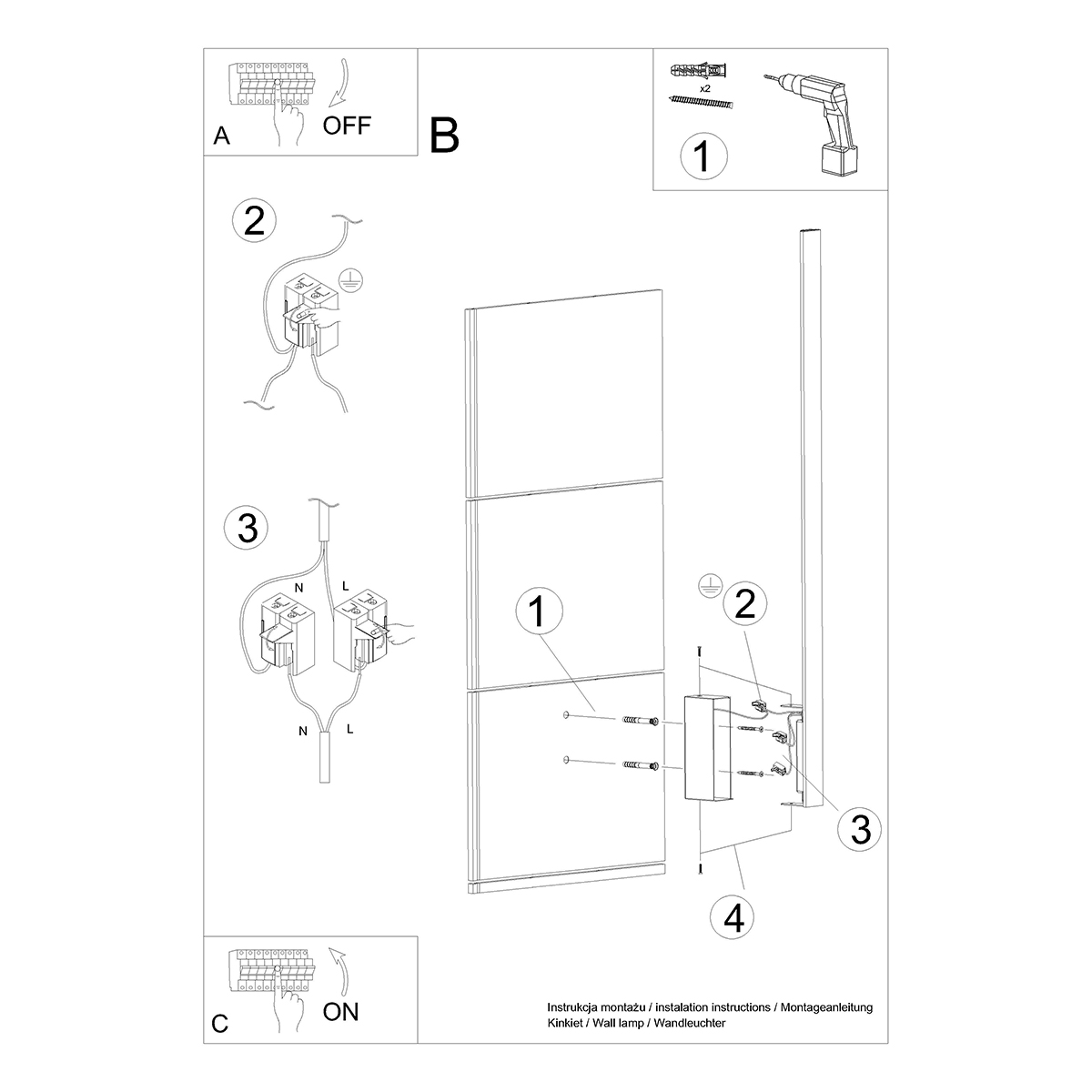 Wall lamp LAHTI L white 4000K