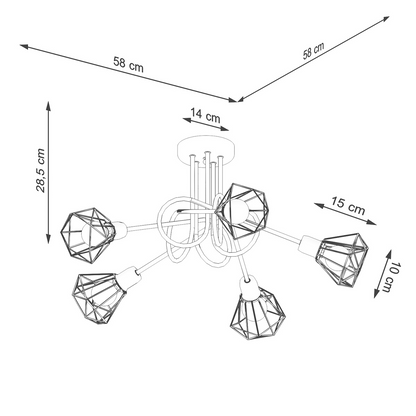 Chandelier ARTEMIS 5S black