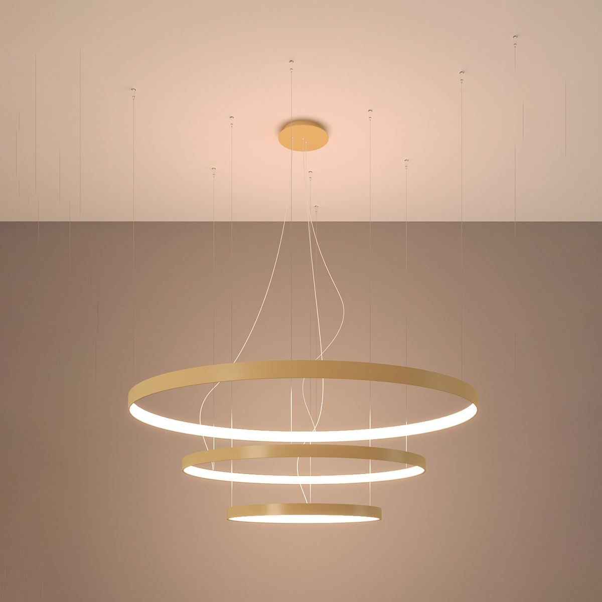 Chandelier RIO 3 55/78/110 golden LED 3000K