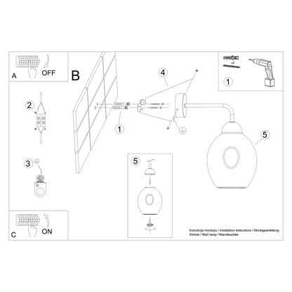 Wall lamp FILLAN 1 black