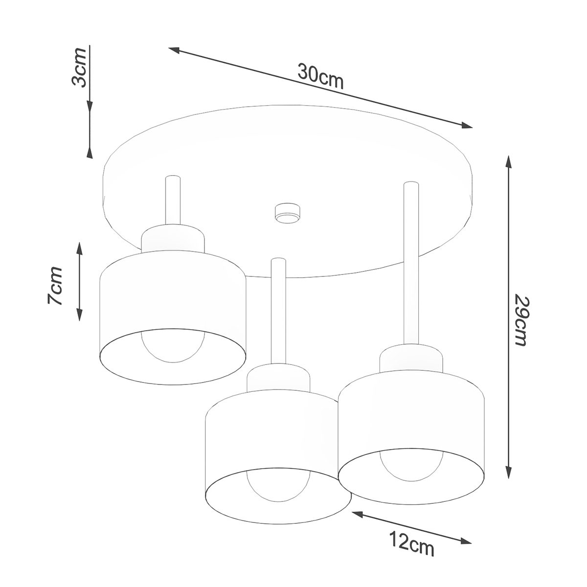 Ceiling lamp SAVAR 3 black