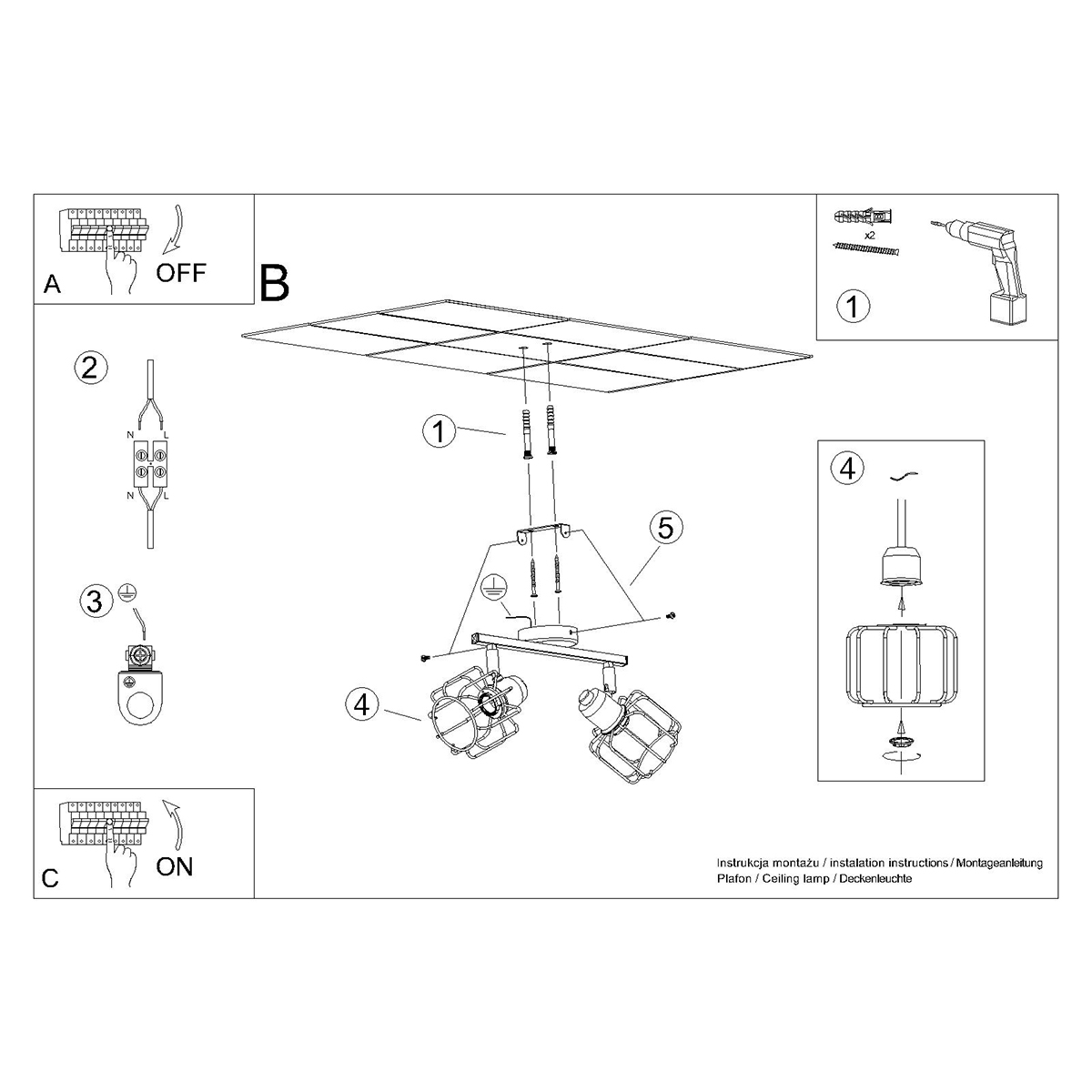 Ceiling lamp BELUCI 2 white