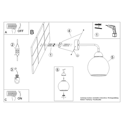 Wall lamp ALINO 1 black