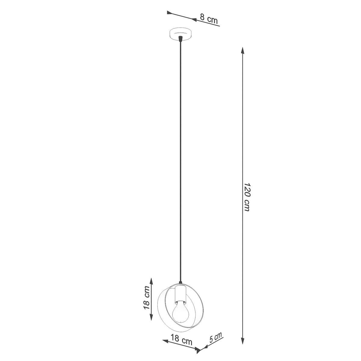 Pendant lamp TITRAN 1 biała