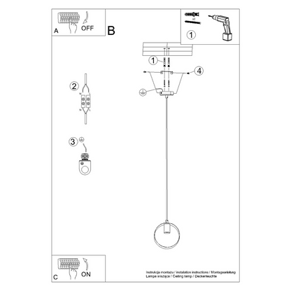 Pendant lamp TITRAN 1 biała