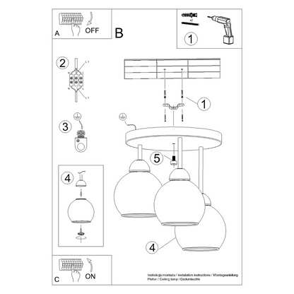 Chandelier ALINO 3 black