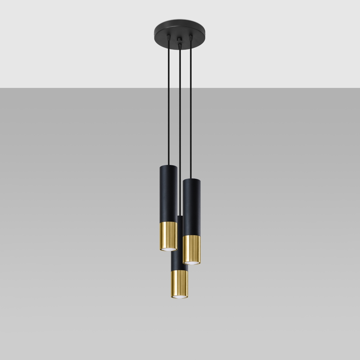 Pendant lamp LOOPEZ 3P black/golden