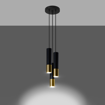 Pendant lamp LOOPEZ 3P black/golden