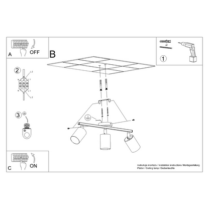 Ceiling lamp LEMMI 3 white