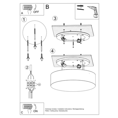 Ceiling lamp ARENA 55 grey