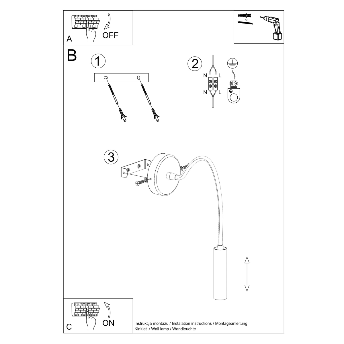 Wall lamp AXIL black