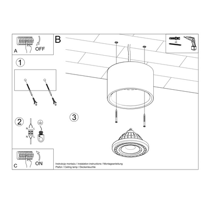 Ceiling lamp BASIC 1 concrete