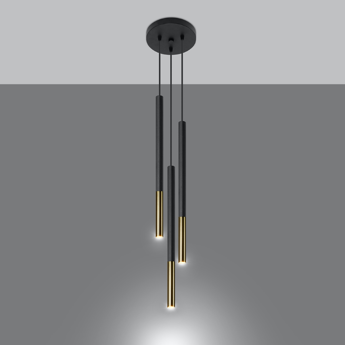 Pendant lamp MOZAICA 3P black/golden