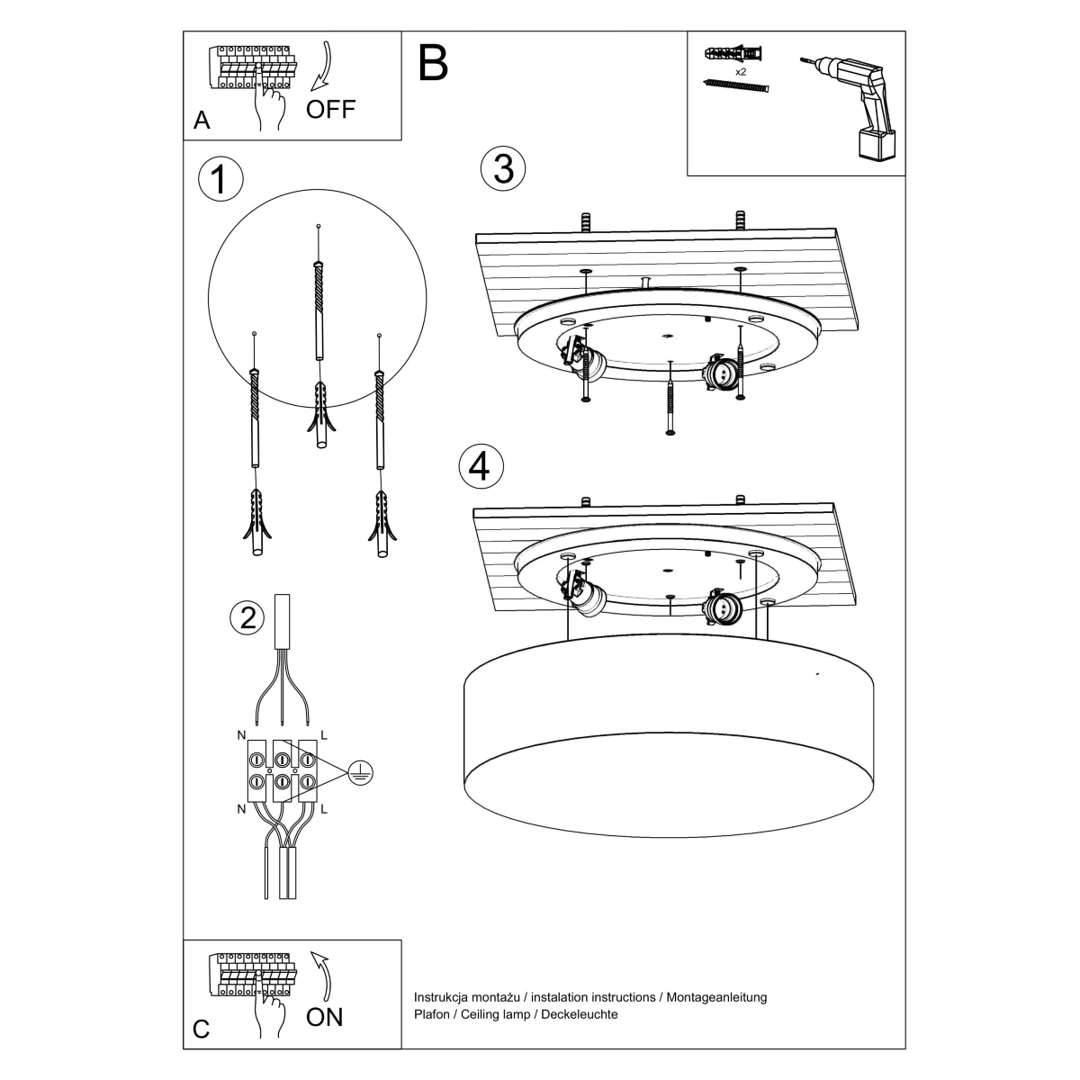 Ceiling lamp ARENA 55 white