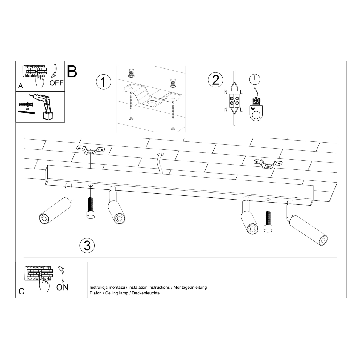 Ceiling lamp EYETECH 4 white