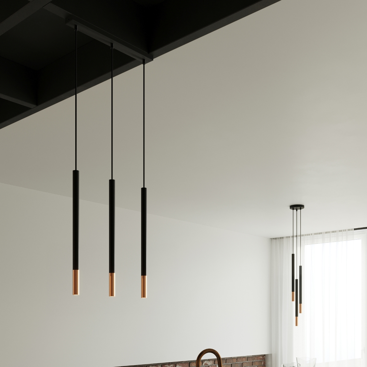 Pendant lamp MOZAICA 1 black/copper