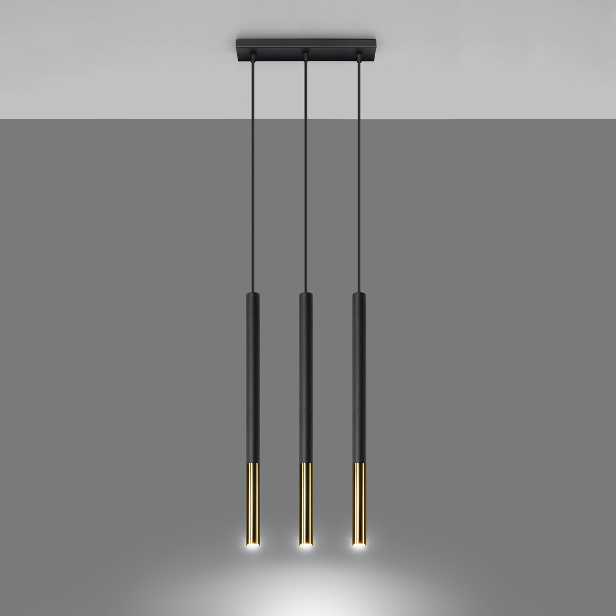 Pendant lamp MOZAICA 3L black/golden