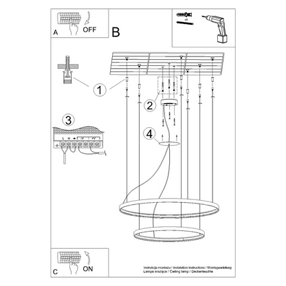 Chandelier RIO 2 55/78 golden LED 4000K