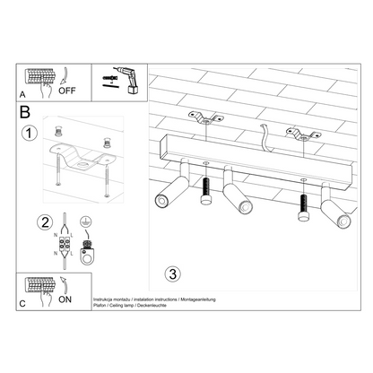 Ceiling lamp EYETECH 3 black