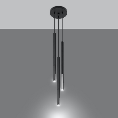 Pendant lamp MOZAICA 3P black/chrome