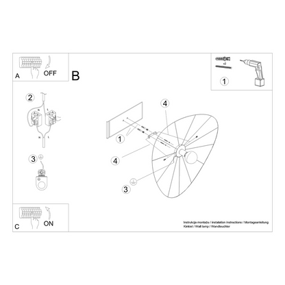 Wall lamp / Ceiling lamp ESKOLA 140 black